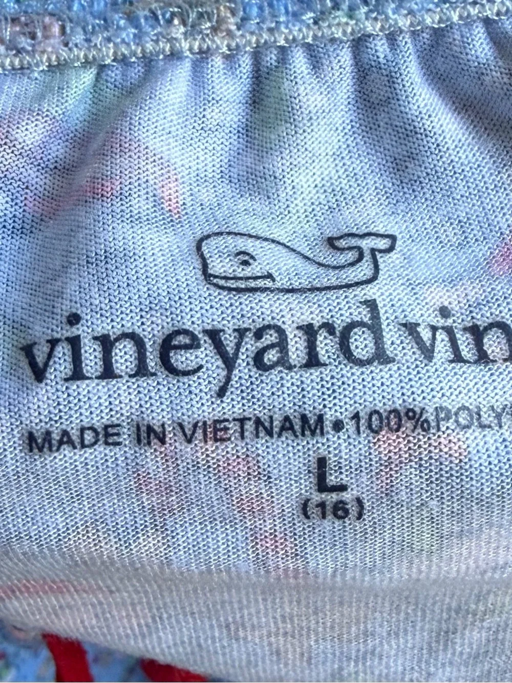 Vineyard Christmas Whale Kids Pajama Bottoms - size L (16)